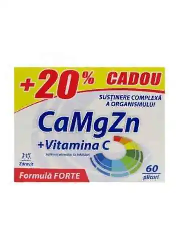 CA+MG+ZN+VIT C FORTE 60DZ (20% GRATIS) Zdrovit, VITAMINE SI MINERALE