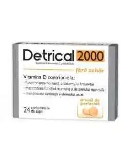 DETRICAL D3 2000UI PORTOCALE FARA ZAHAR 24CPR Zdrovit, REMEDII NATURISTE