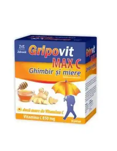 GRIPOVIT MAX C GHIMBIR&MIERE 10DZ Zdrovit, REMEDII NATURISTE