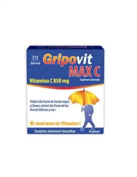 GRIPOVIT MAXC VITAMINA C 850MG 10DZ Zdrovit, REMEDII NATURISTE