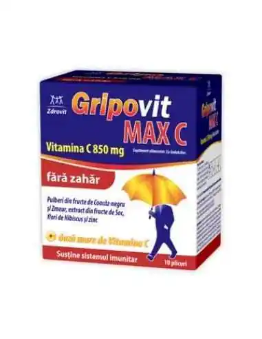 GRIPOVIT MAXC VITAMINA C 850MG F.ZAHAR 10DZ Zdrovit, REMEDII NATURISTE