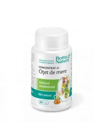 Concentrat de otet de mere 30 capsule Rotta Natura, Slabire