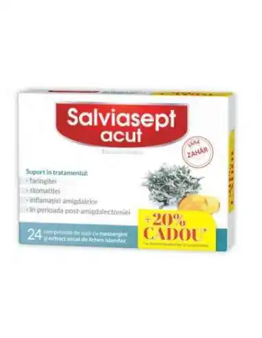 SALVIASEPT ACUT FARA ZAHAR 24CPR-20% GRATIS Zdrovit, REMEDII NATURISTE