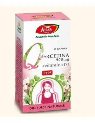 Quercetina 500 mg + vitamina D3, F195, 30 capsule Fares, CATEGORII PRODUSE
