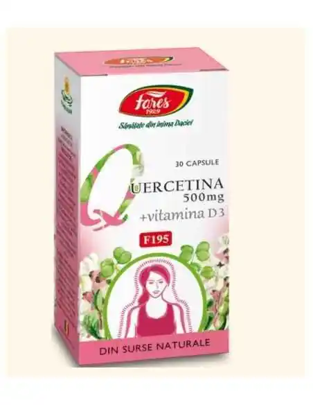 Quercetina 500 mg + vitamina D3, F195, 30 capsule Fares, CATEGORII PRODUSE