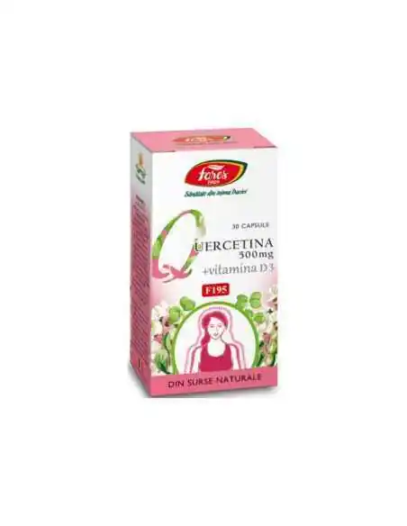 Quercetina 500 mg + vitamina D3, F195, 30 capsule Fares, CATEGORII PRODUSE