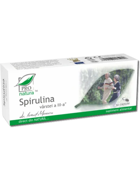 Spirulina varstei a 3 a 30 capsule Pro Natura Medica, VITAMINE SI MINERALE