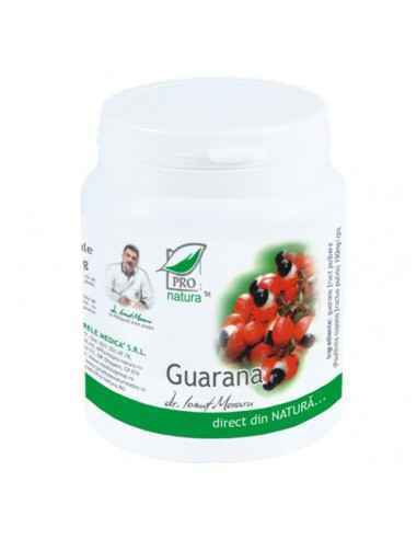 Guarana  200 capsule Pro Natura
Stimuleaza metabolismul, in special arderile la nivelul tesutului adipos, ajutand la remodelarea